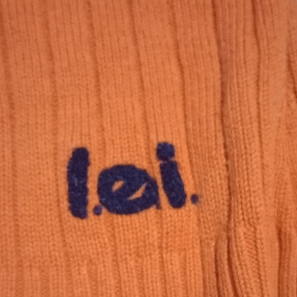 LEI Vibrant Orange Zip-Up Hooded Sweater 100% Cotton Size Large Y2K - Picture 3 of 6
